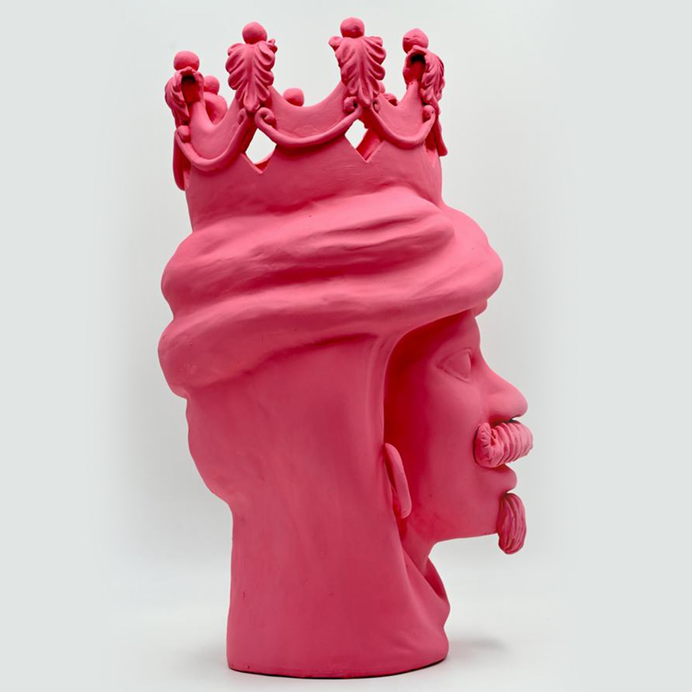 Pink Moor's Head Sculpture Handmade in Italy