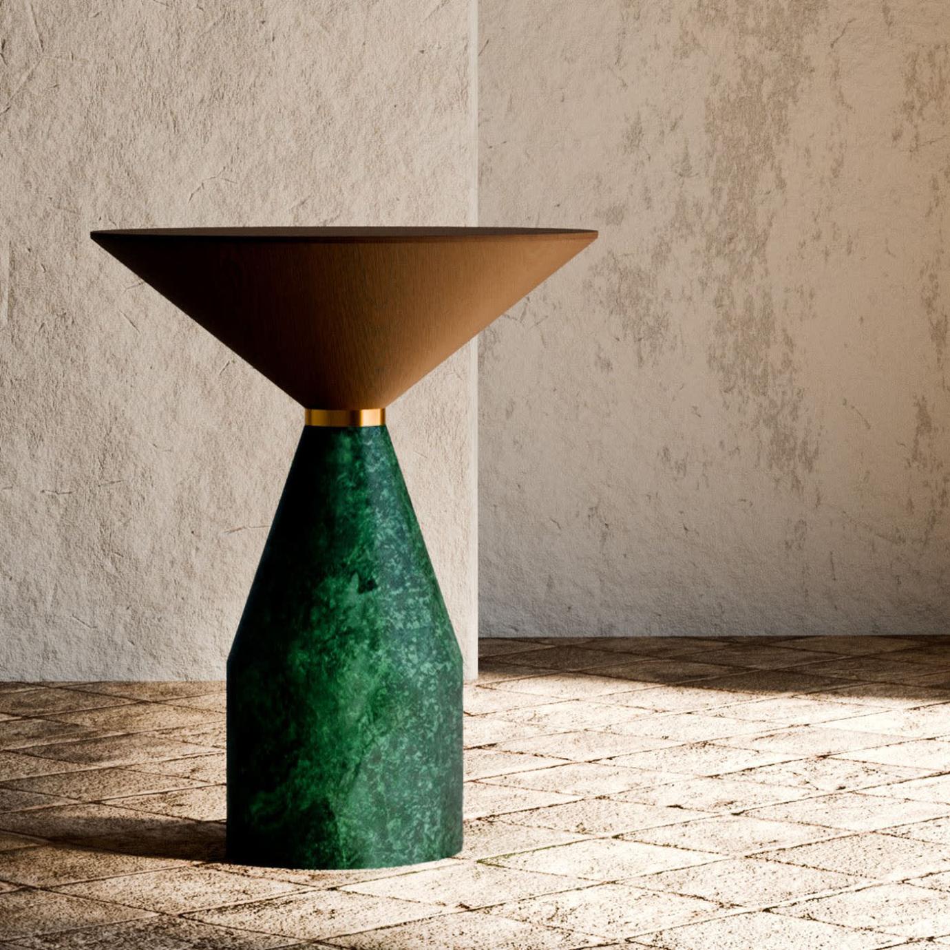 Cino Green Marble Artisan Side Table