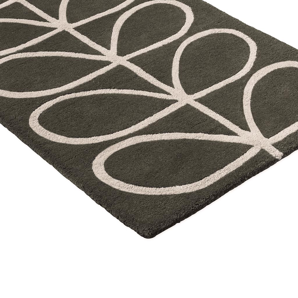 Linear Stem Runner Slate Rug | Size: 67 × 230 cm