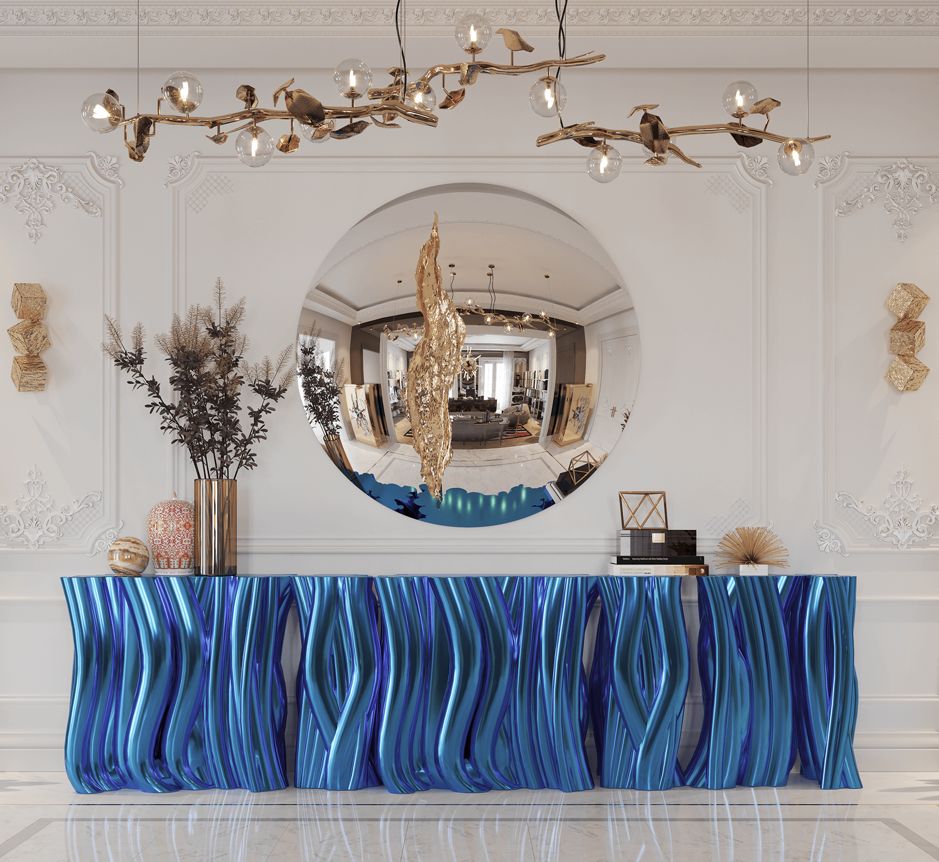 Monochrome Blue Elite Sideboard