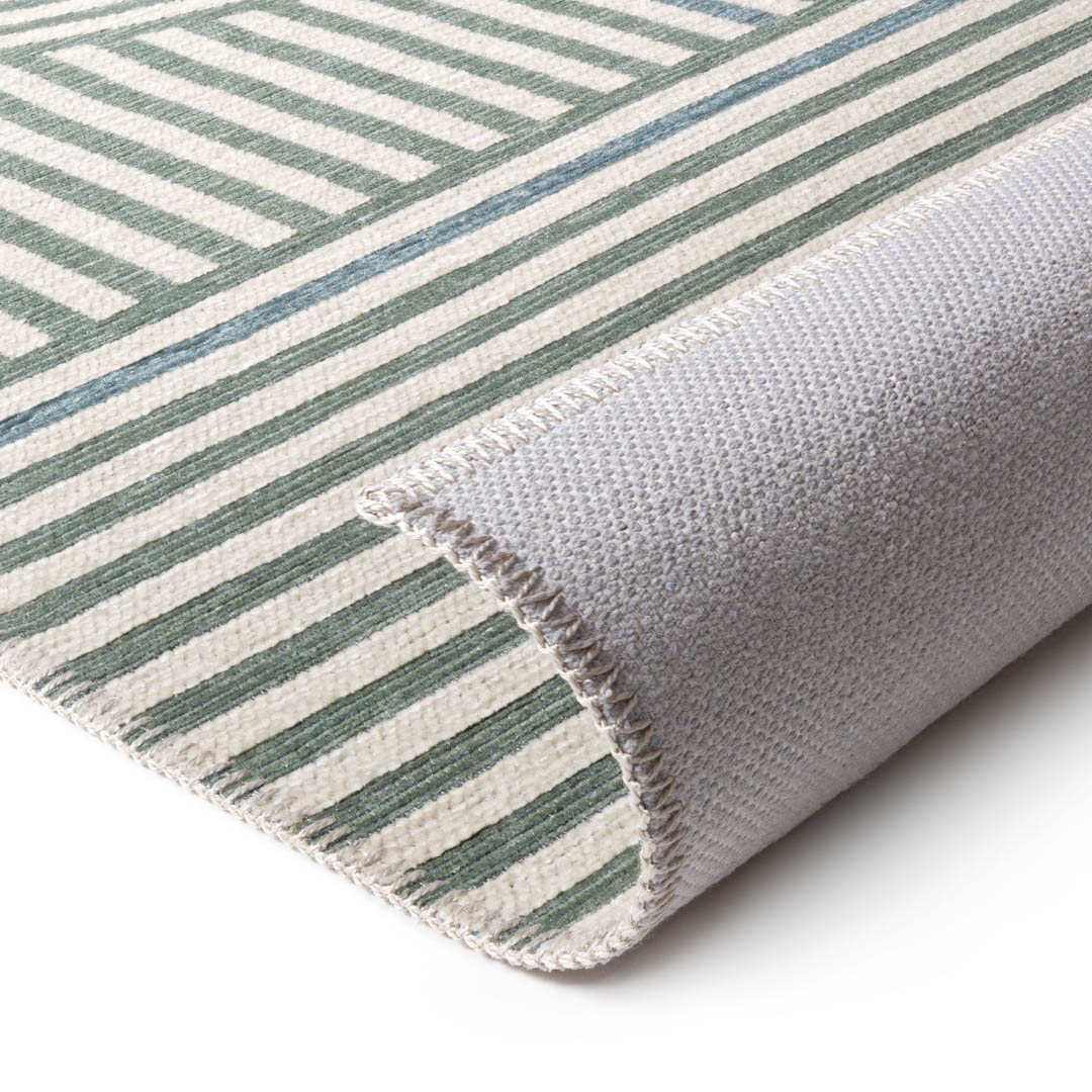 Chantilly Righe Beige Modern Rug