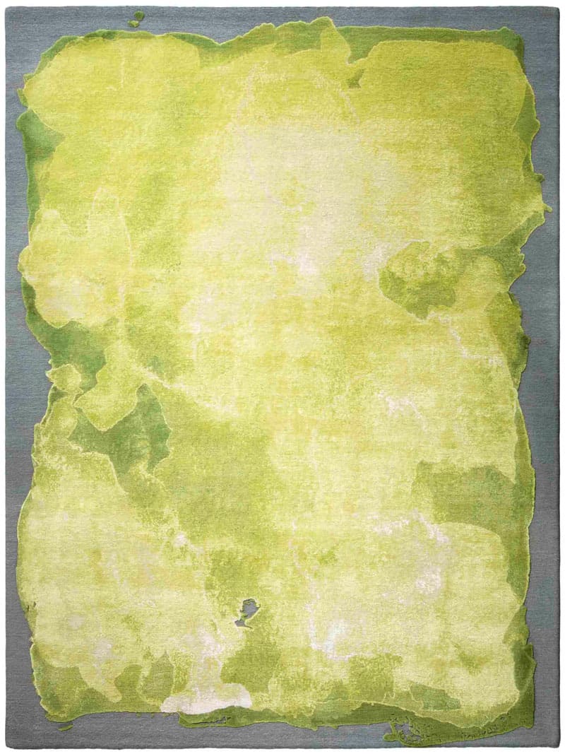 Mono Green / Yellow Luxury Hand-Woven Rug
