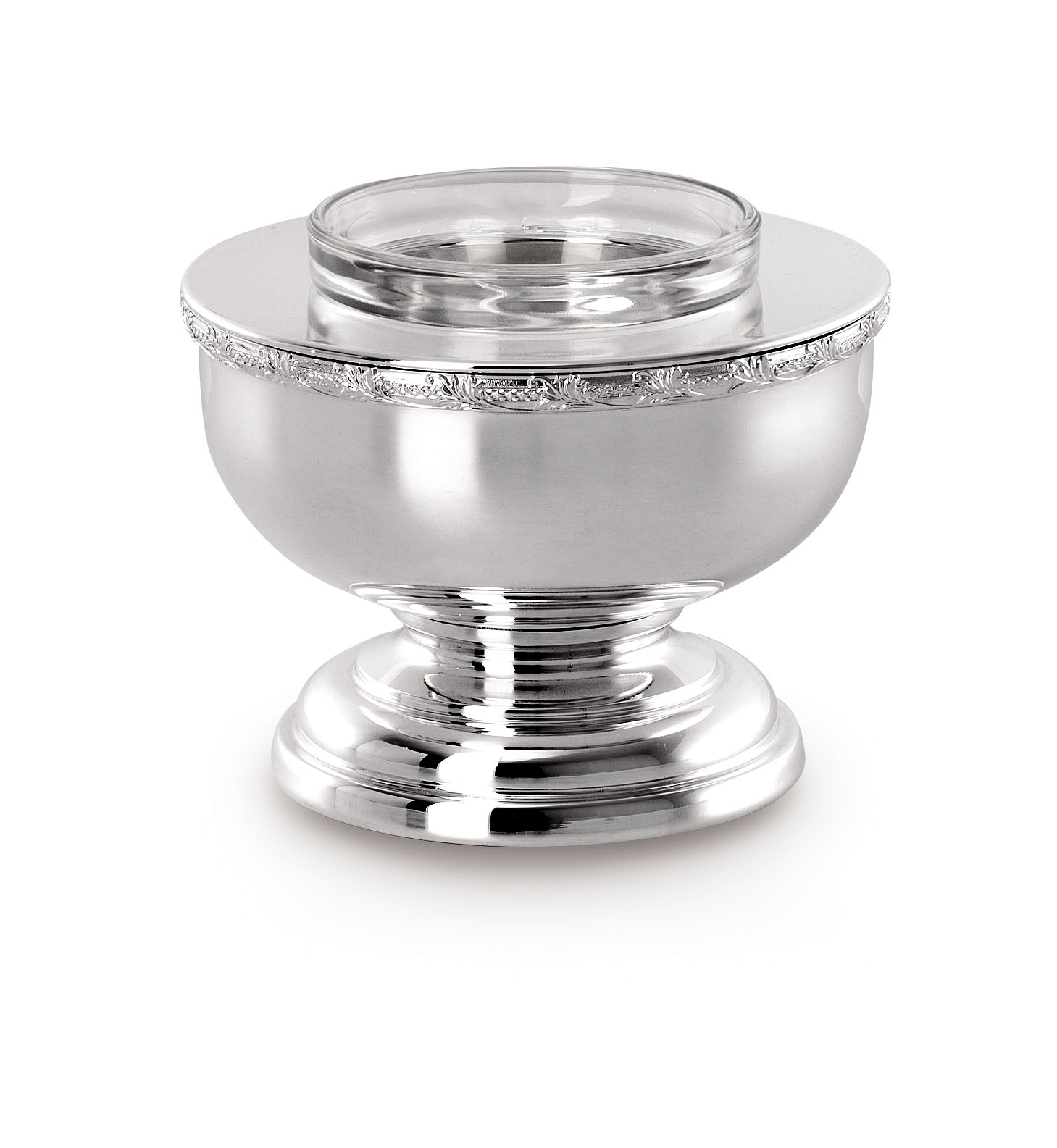 Silver-Plated Fruit Bowl With Crystal