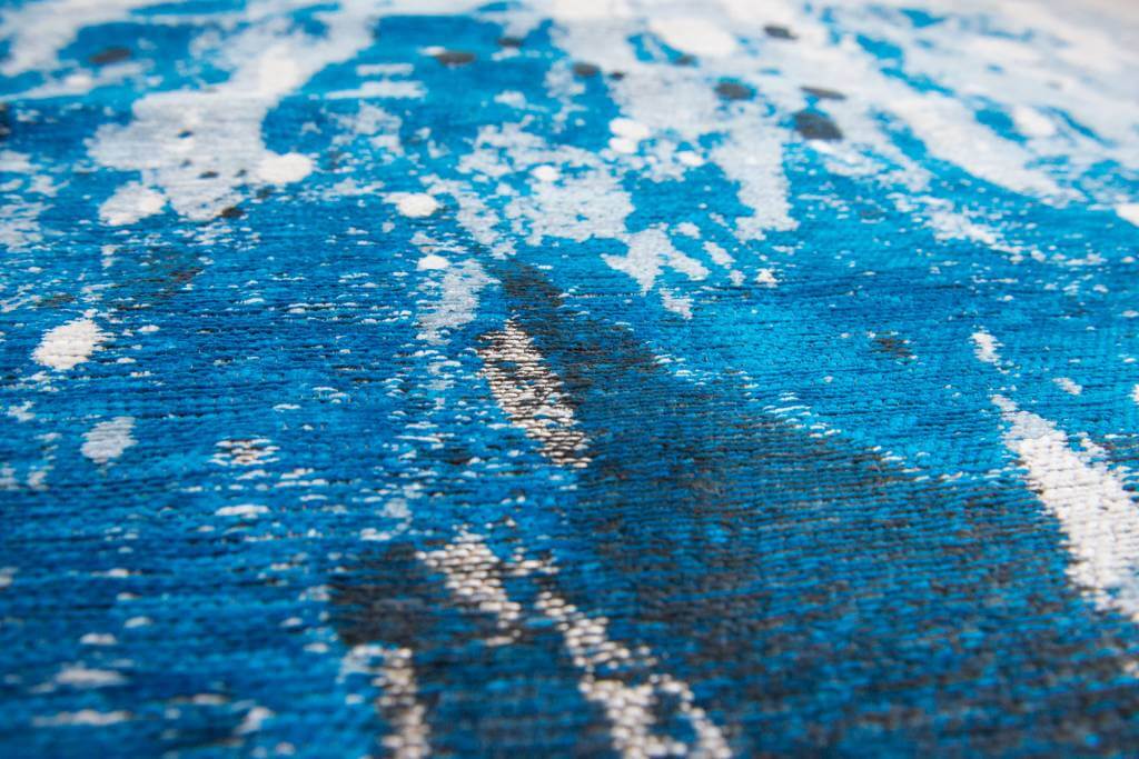 Jacquard Cotton Flatweave Rug Blue Waves