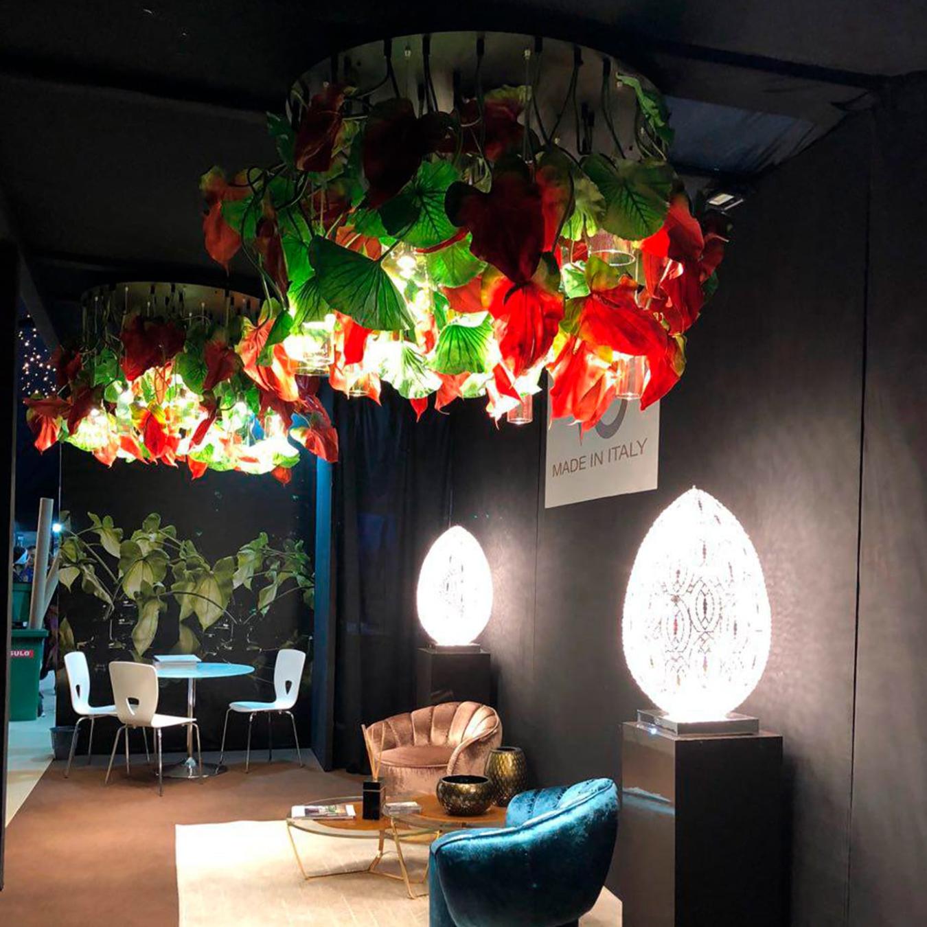 Red Anthurium Artisan Chandelier