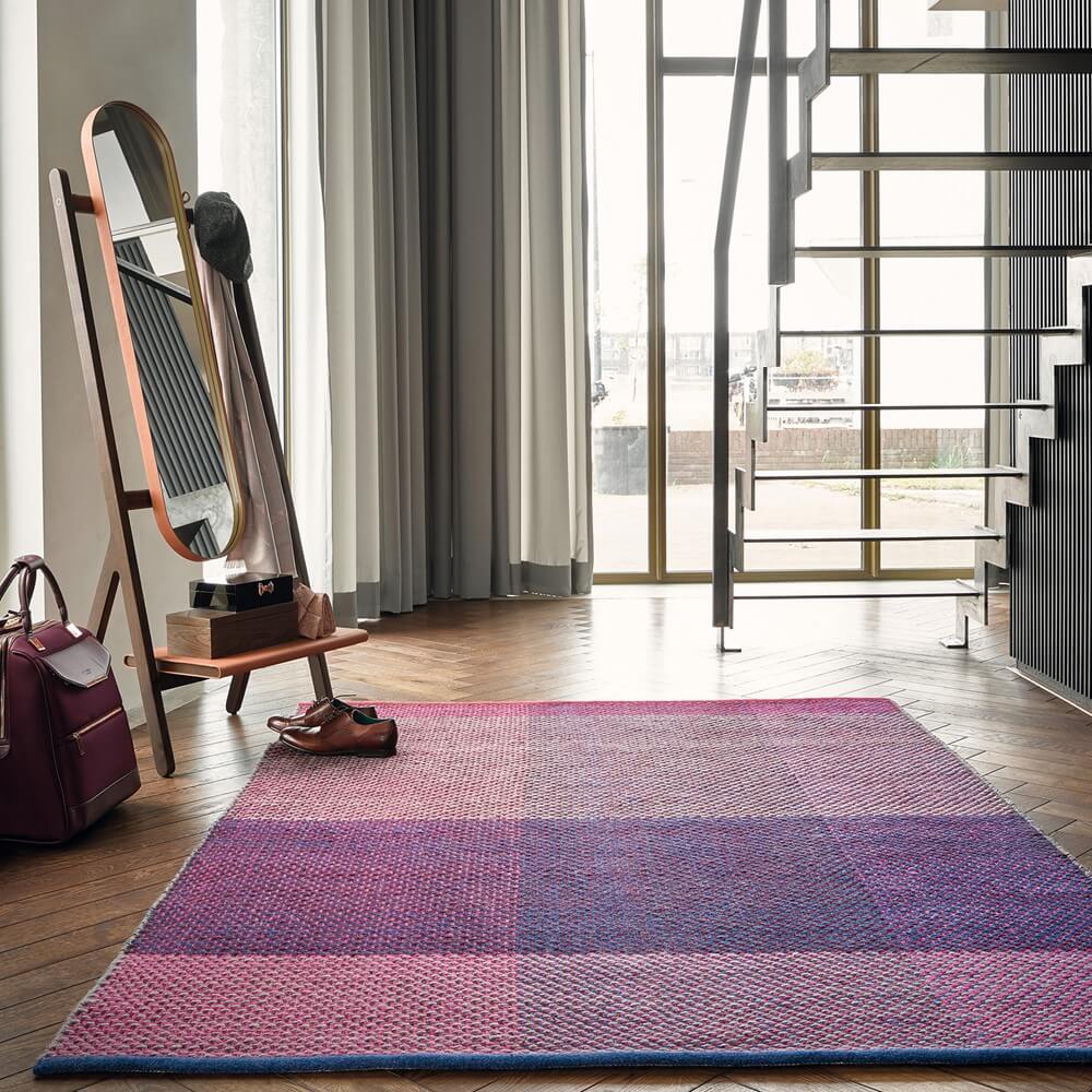 Check Burgundy 56400 Rug by Ted Baker | Size: 250 x 350 cm