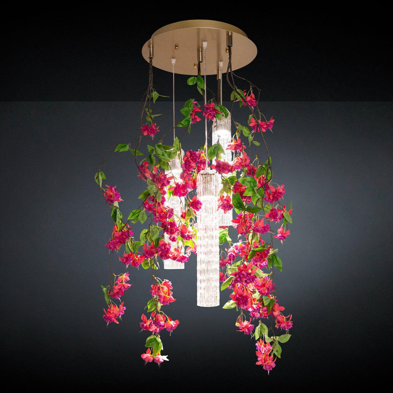 Pink Cascade Small Artisan Chandelier