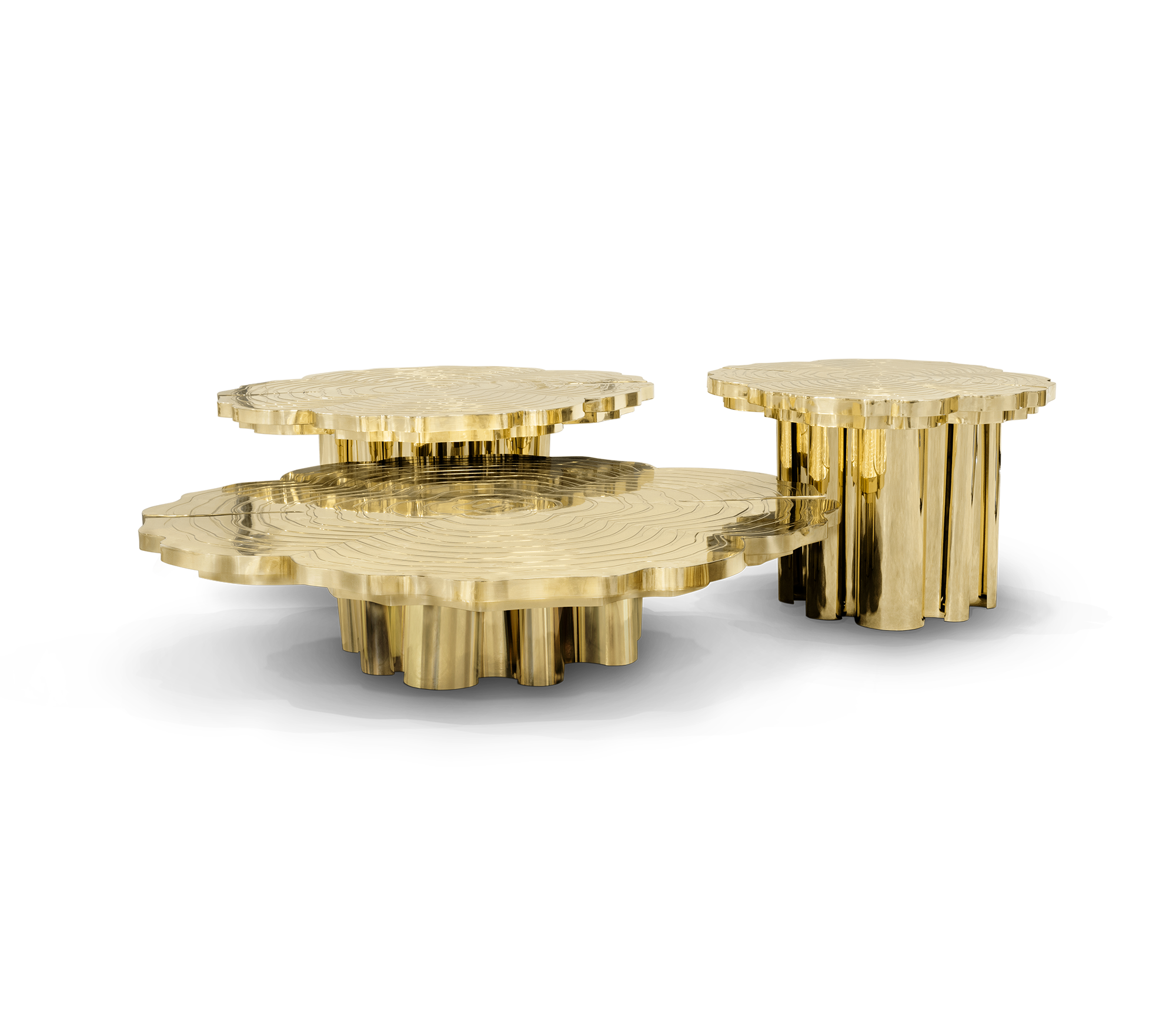 Gold 3-Piece Coffee Table Set