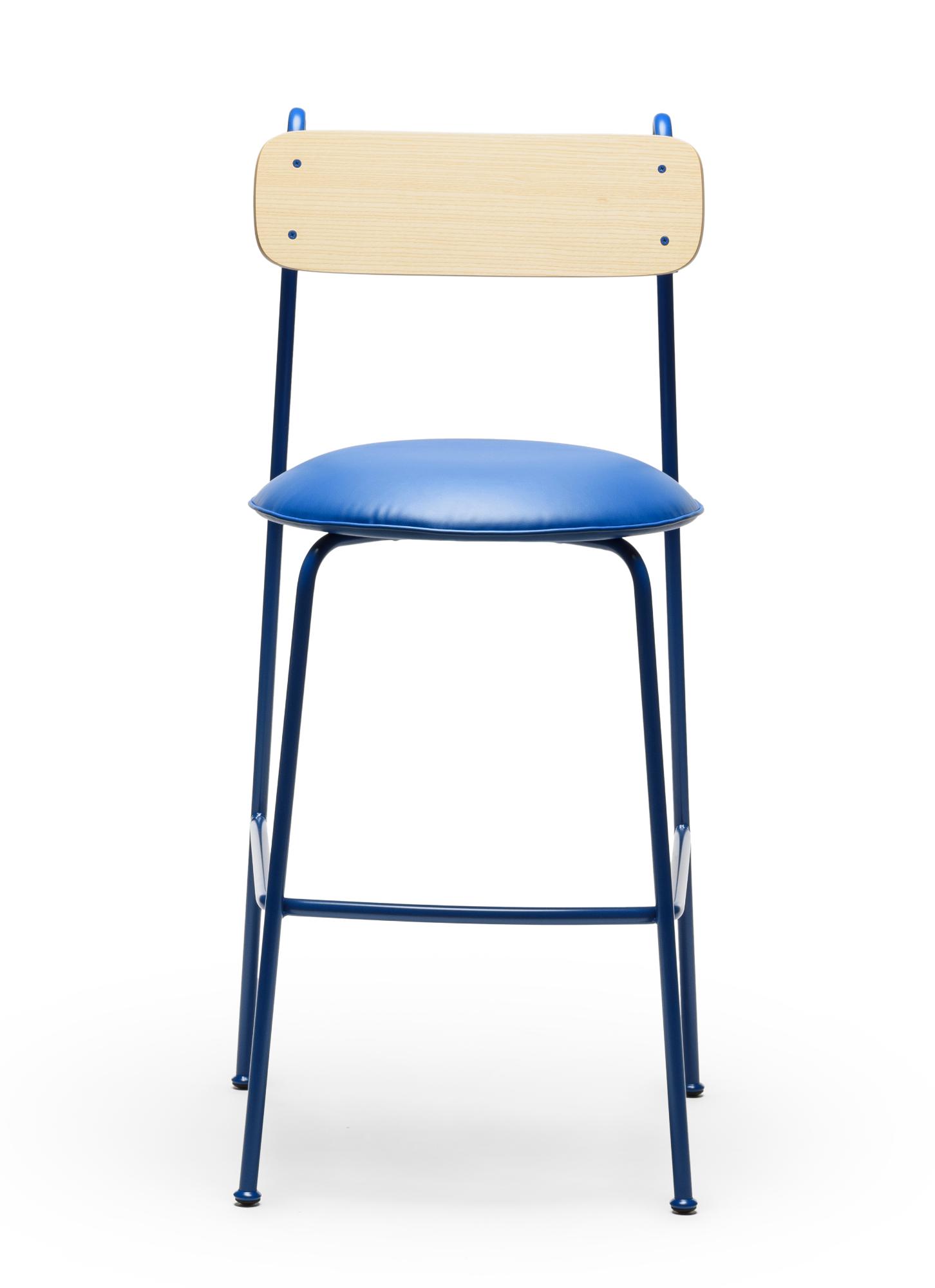 Lena Blue Ash Wood Bar Chair