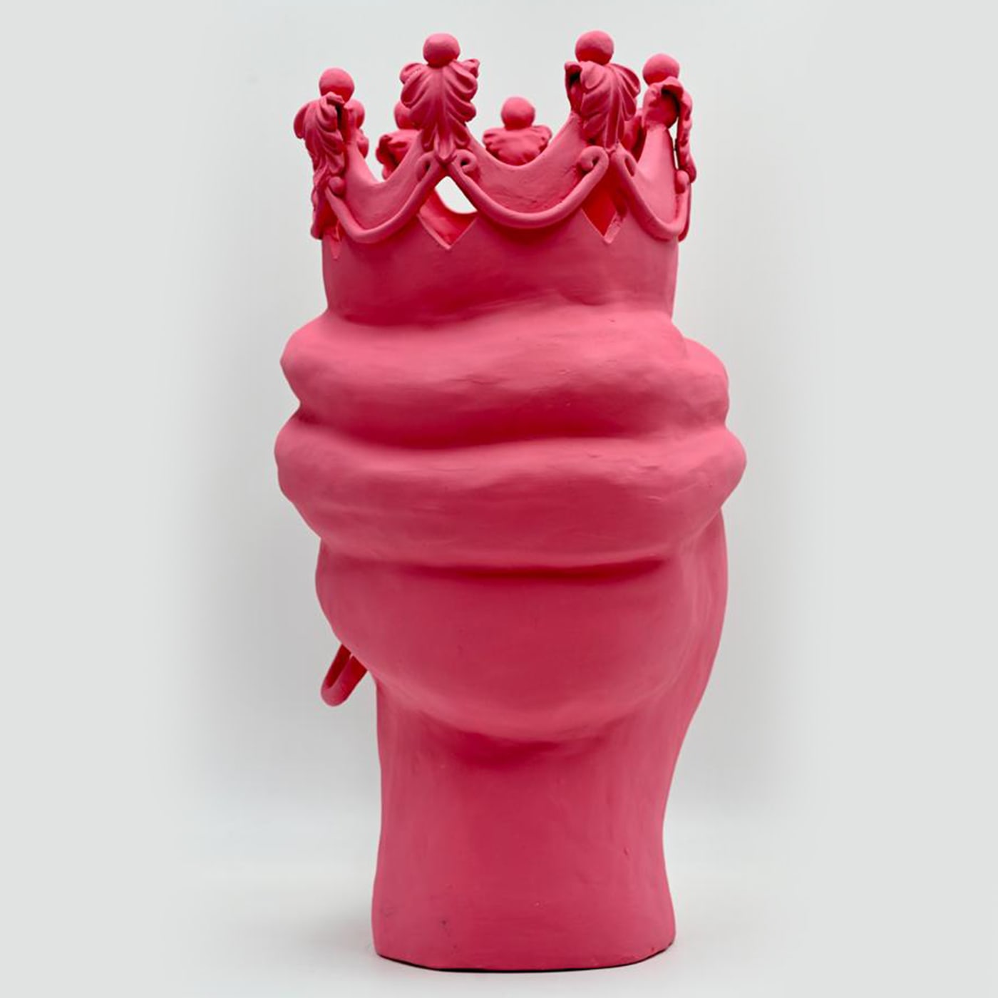 Pink Moor's Head Sculpture Handmade in Italy