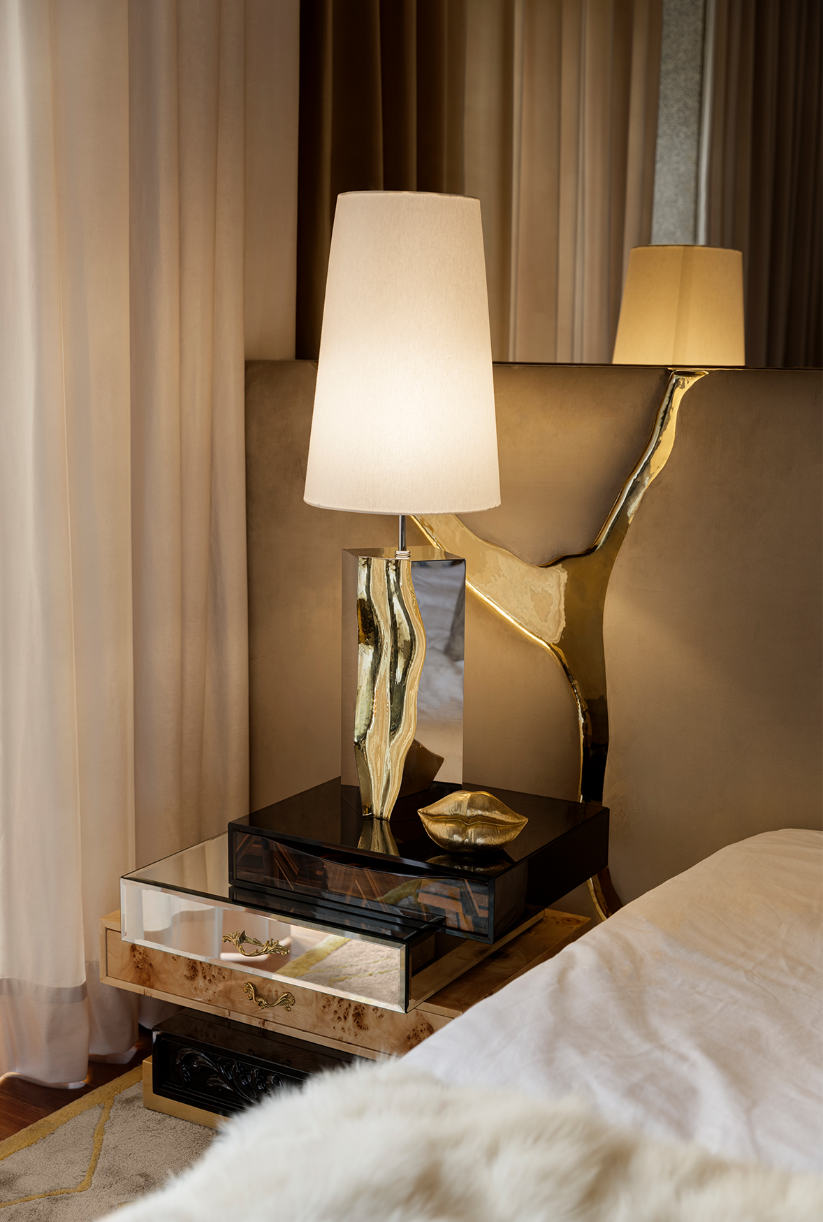 Fissure White Designer Headboard
