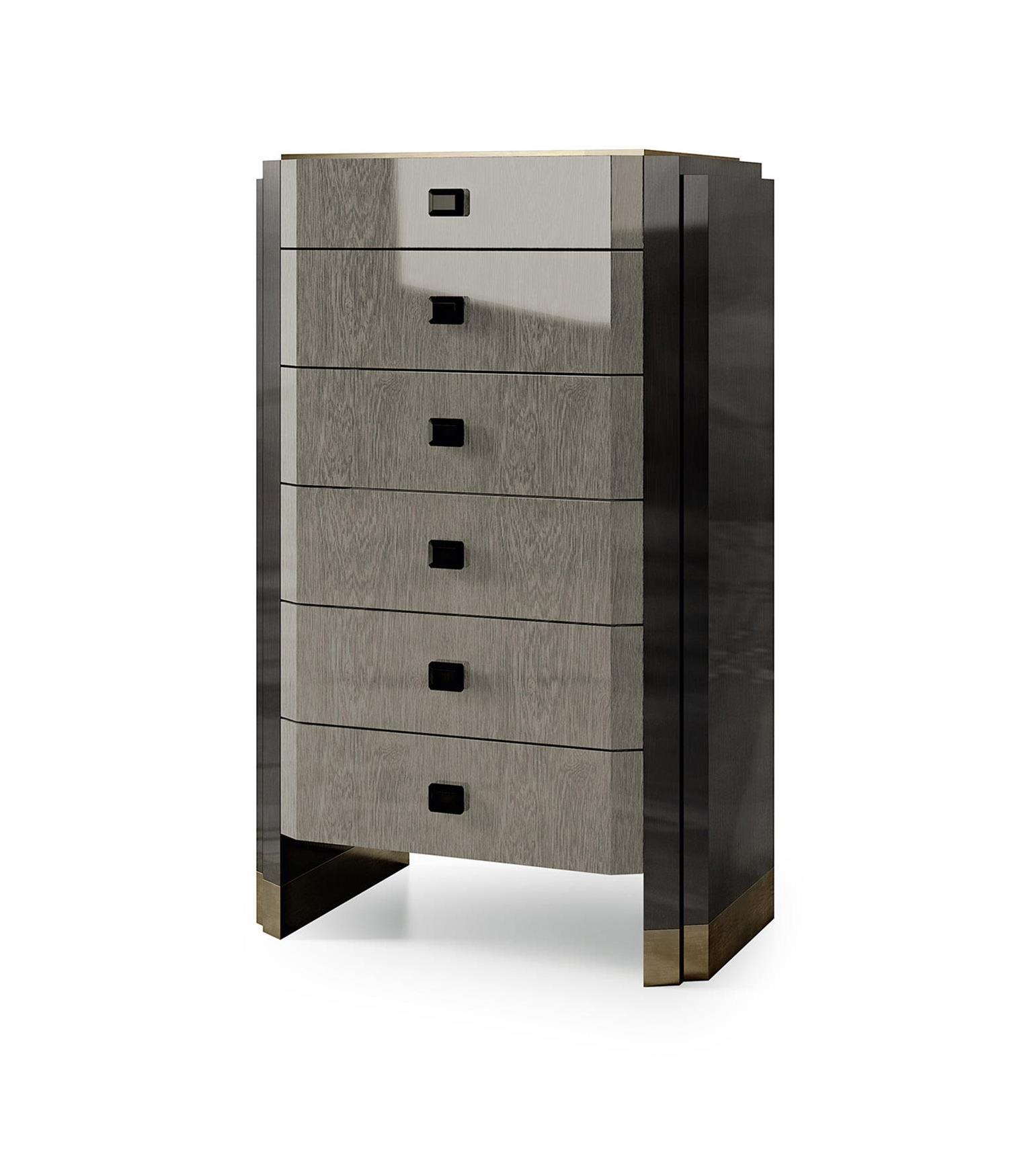 Chest Of Drawers with Bronze Detailing Elegance