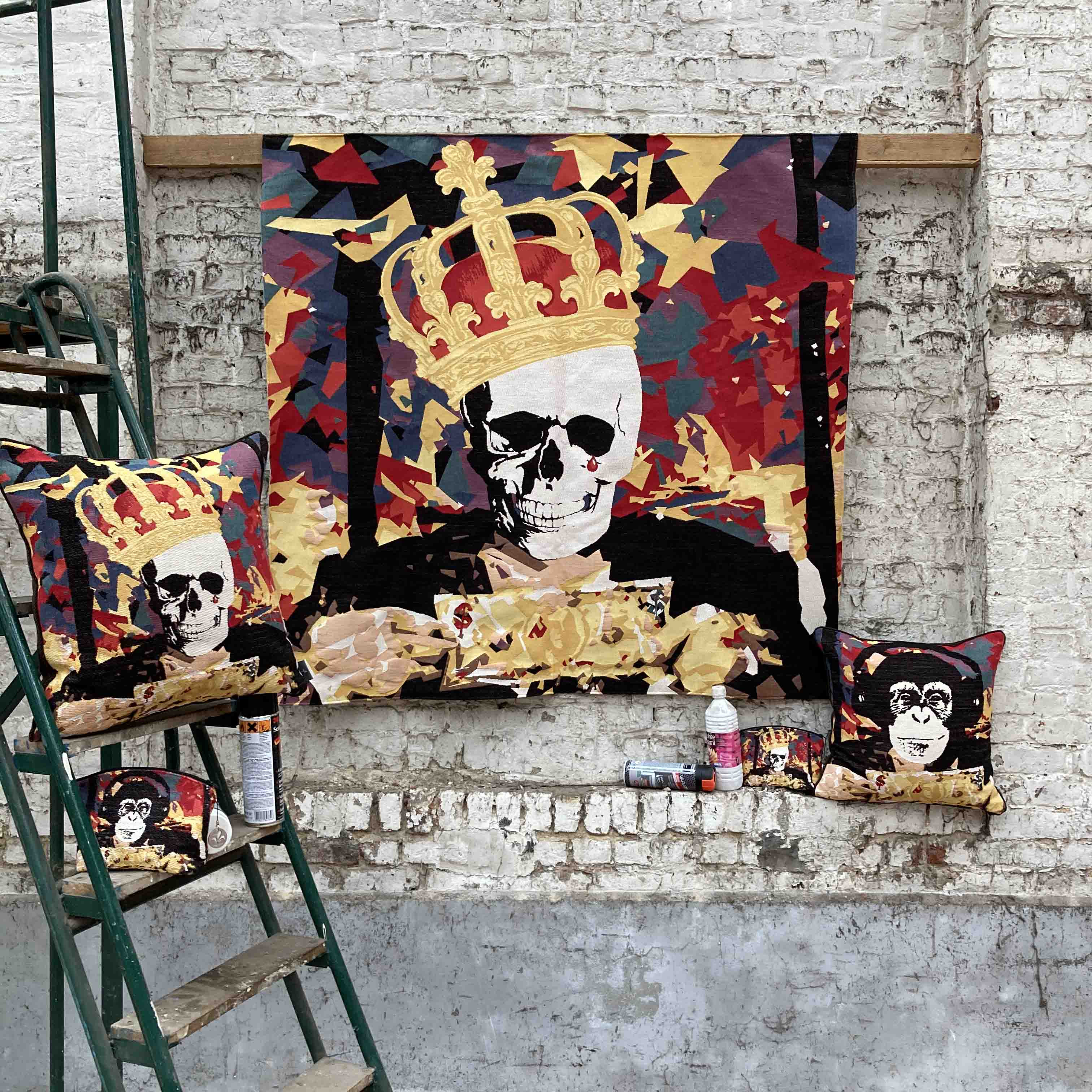 Skeleton Rider Handwoven Tapestry