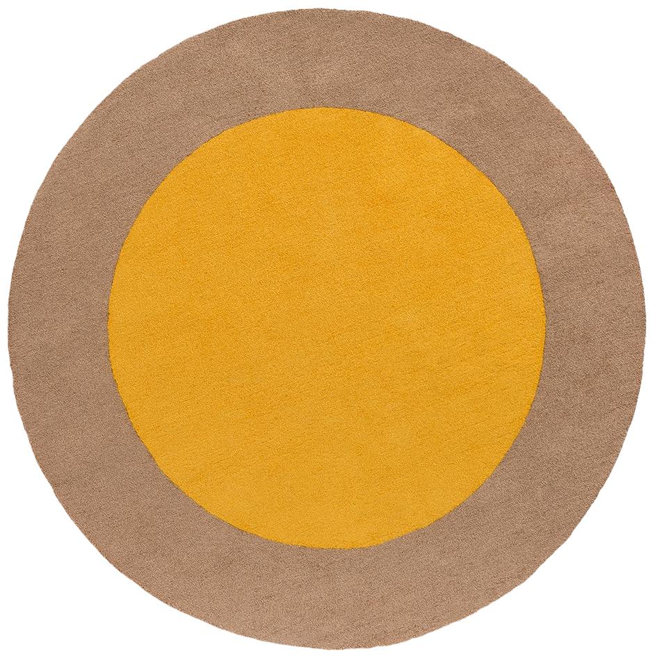 Festival Round Yellow Fresco Rug ☞ Size: Ø 200 cm