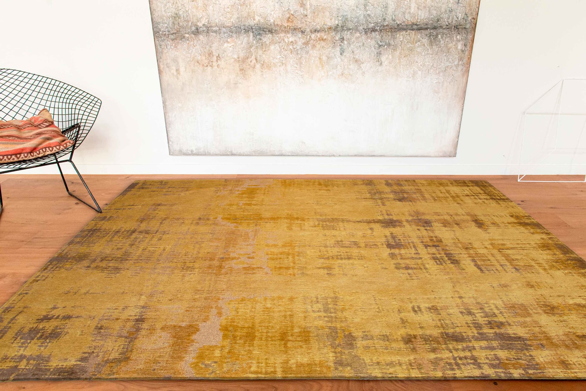 Erased Art Gold Abstract Modern Rug