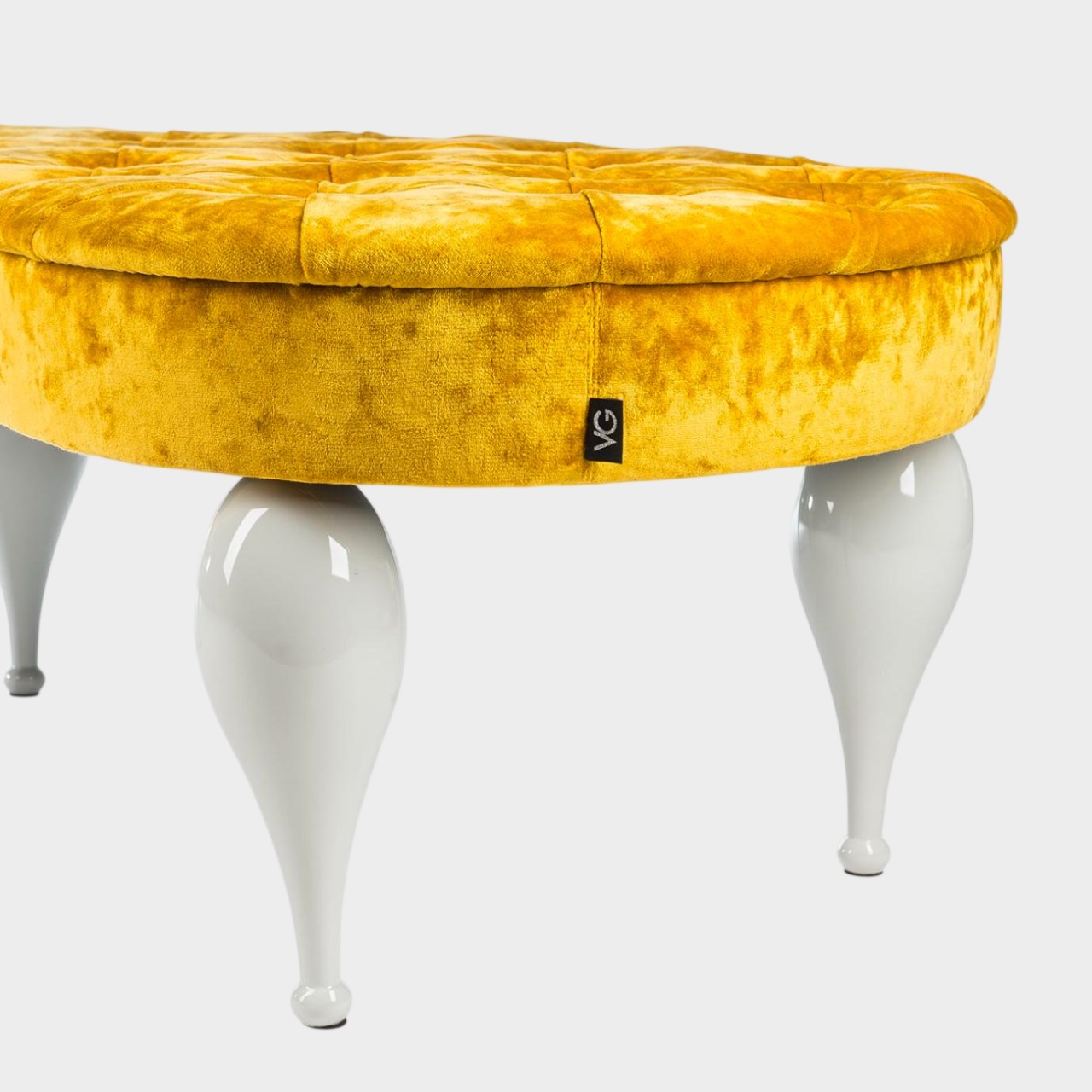 Carlos Mustard Velvet Bench
