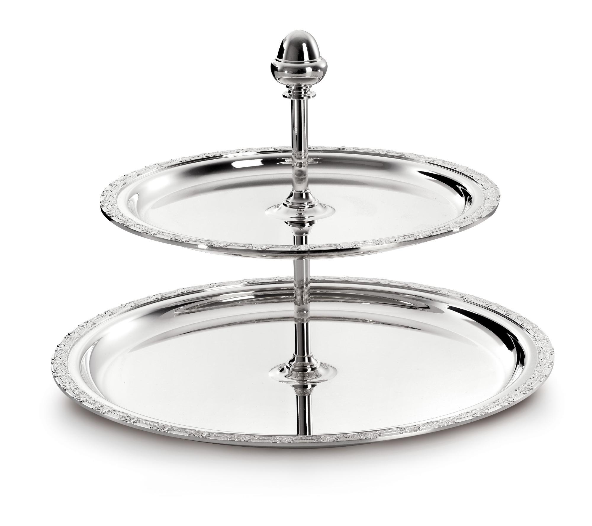 Two-Tier Silver-Plated Pastry Stand