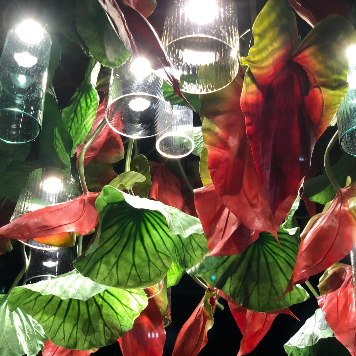 Red Anthurium Artisan Chandelier