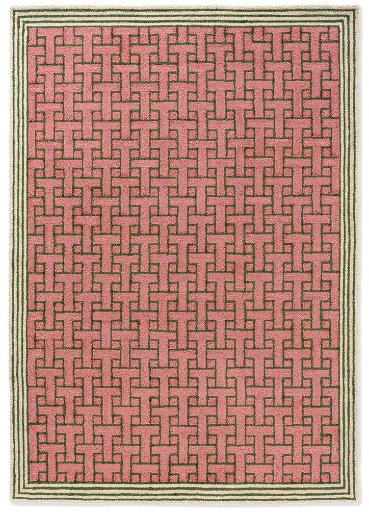 Monogram Pink Rug For Outdoor Use