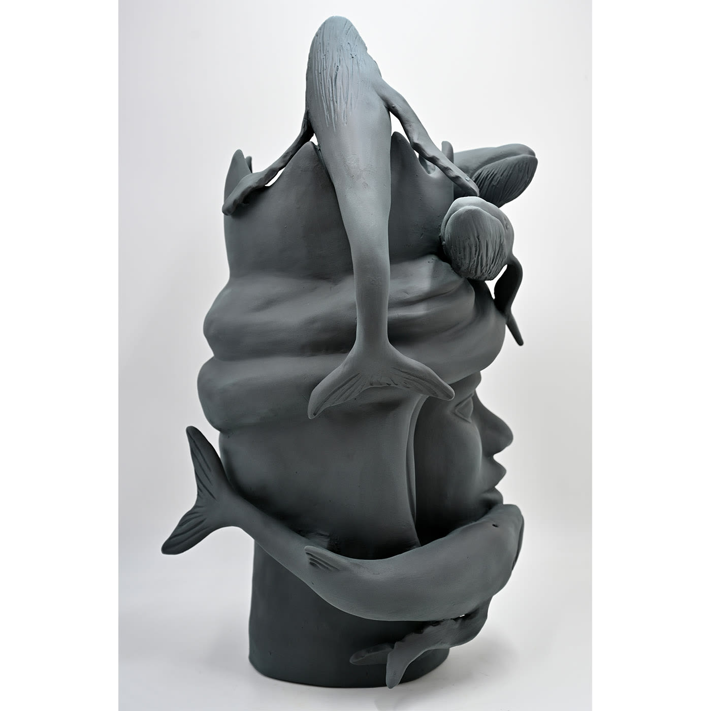 Moor's Head Sculpture in Charcoal Grey