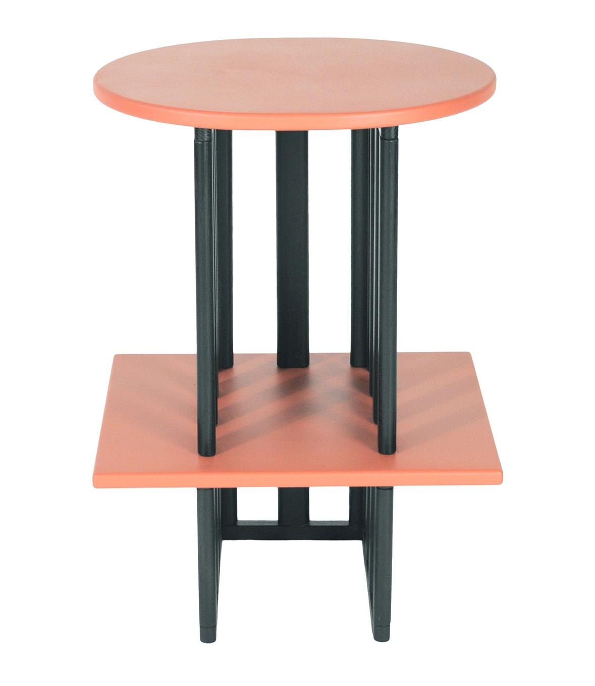 Pink & Black Wood Side Table