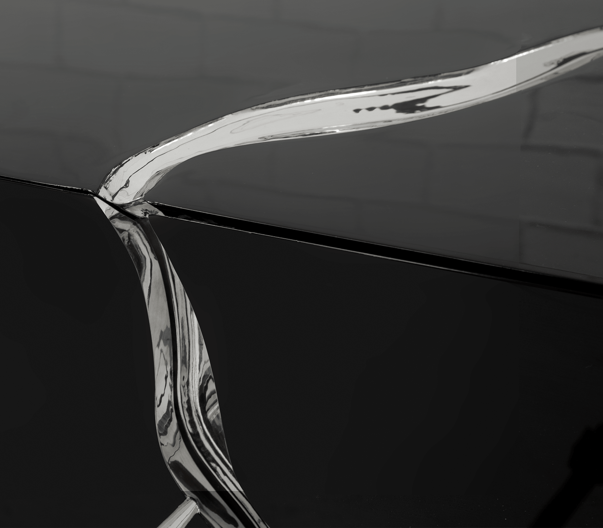 Fissure Silver & Black Designer Sideboard