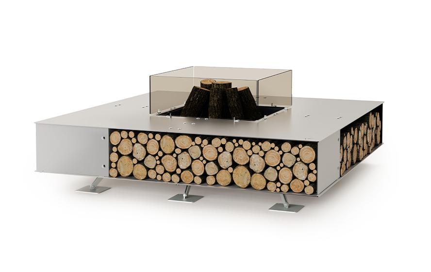 Square Inox Outdoor Fire Pit
