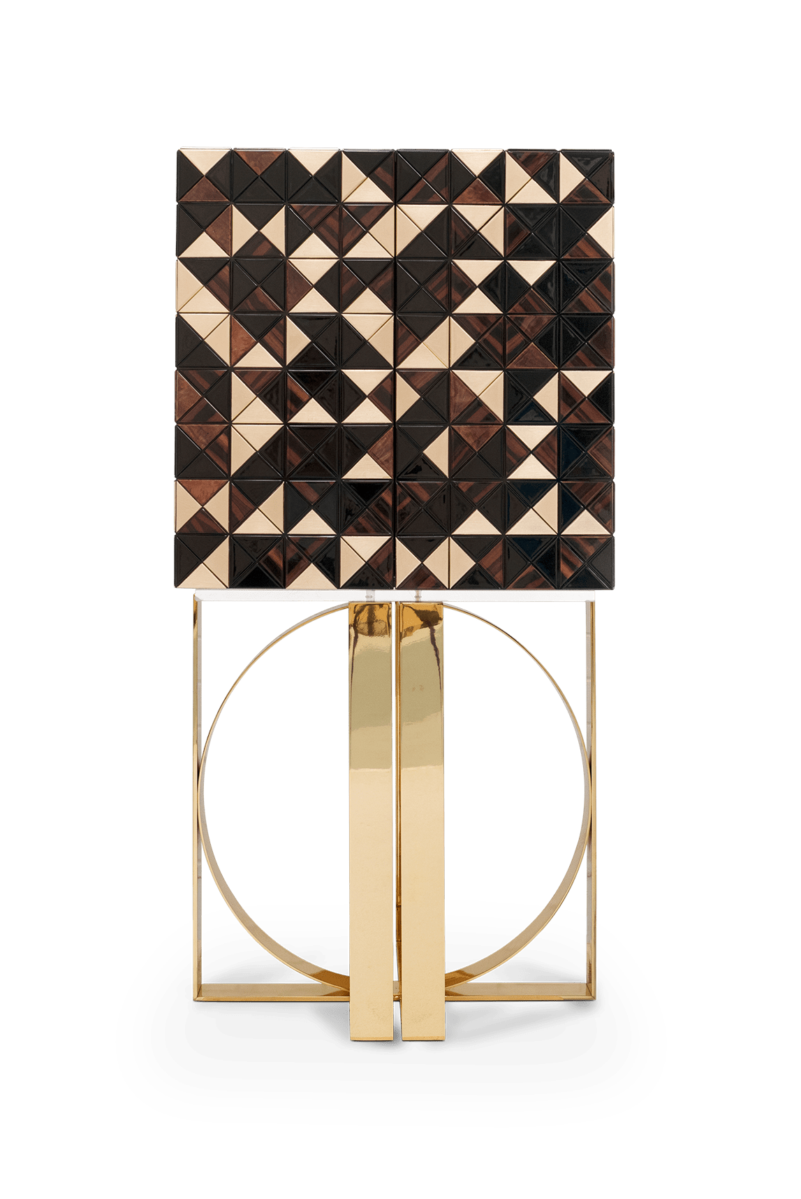 Mosaic Walnut Artisanal Cabinet