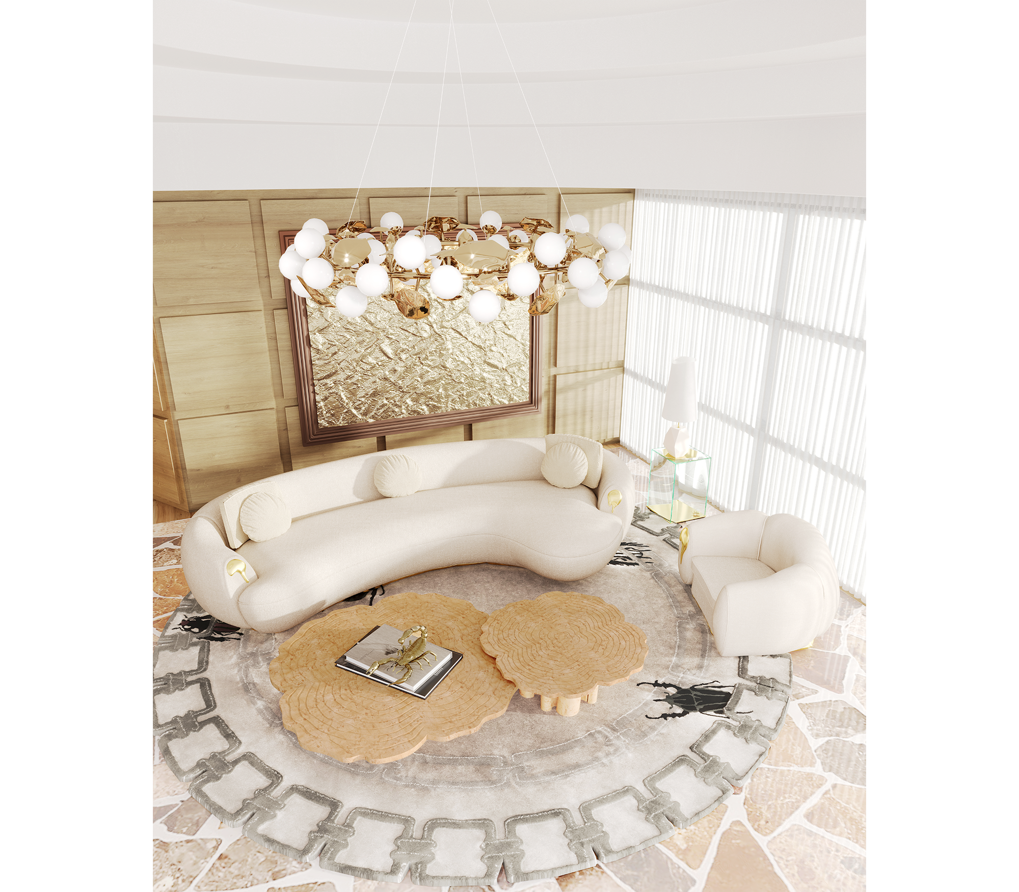 Poplar 3-Piece Coffee Table Set
