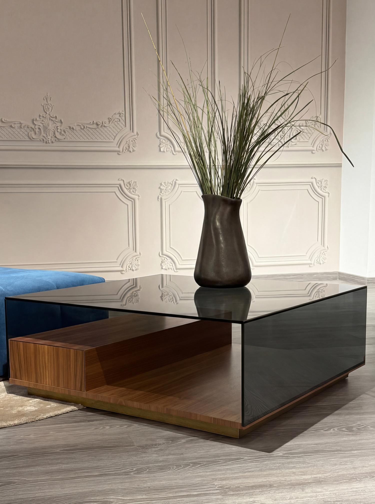 Peter Glass-Top Artisan Coffee Table