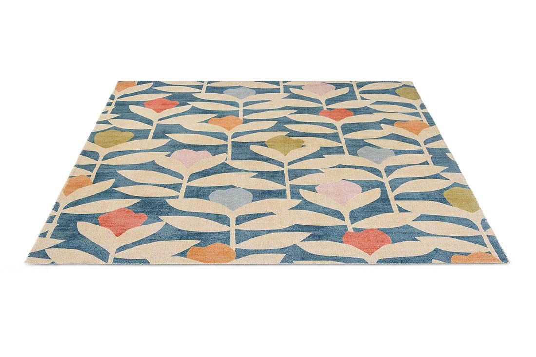Stem Blue Handwoven NZ Wool Rug