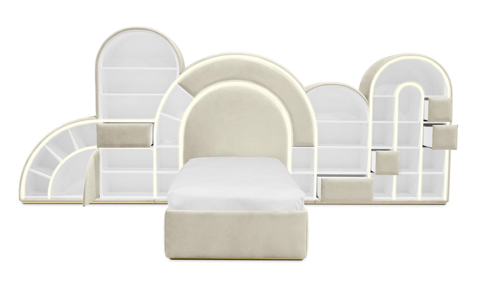 Bubblegum Marshmallow Cream Soft Bed | Configuration: Medium | Mattress Size: 90 x 190 cm