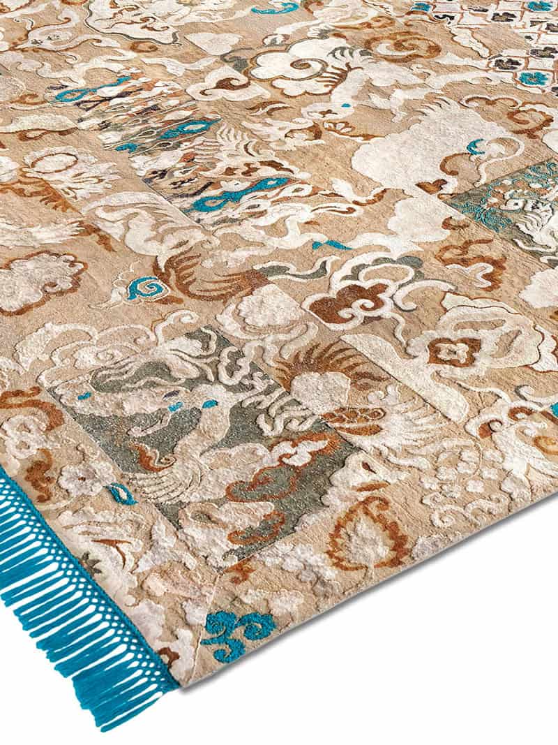 Dragon Hand-Knotted Silk / Wool Rug