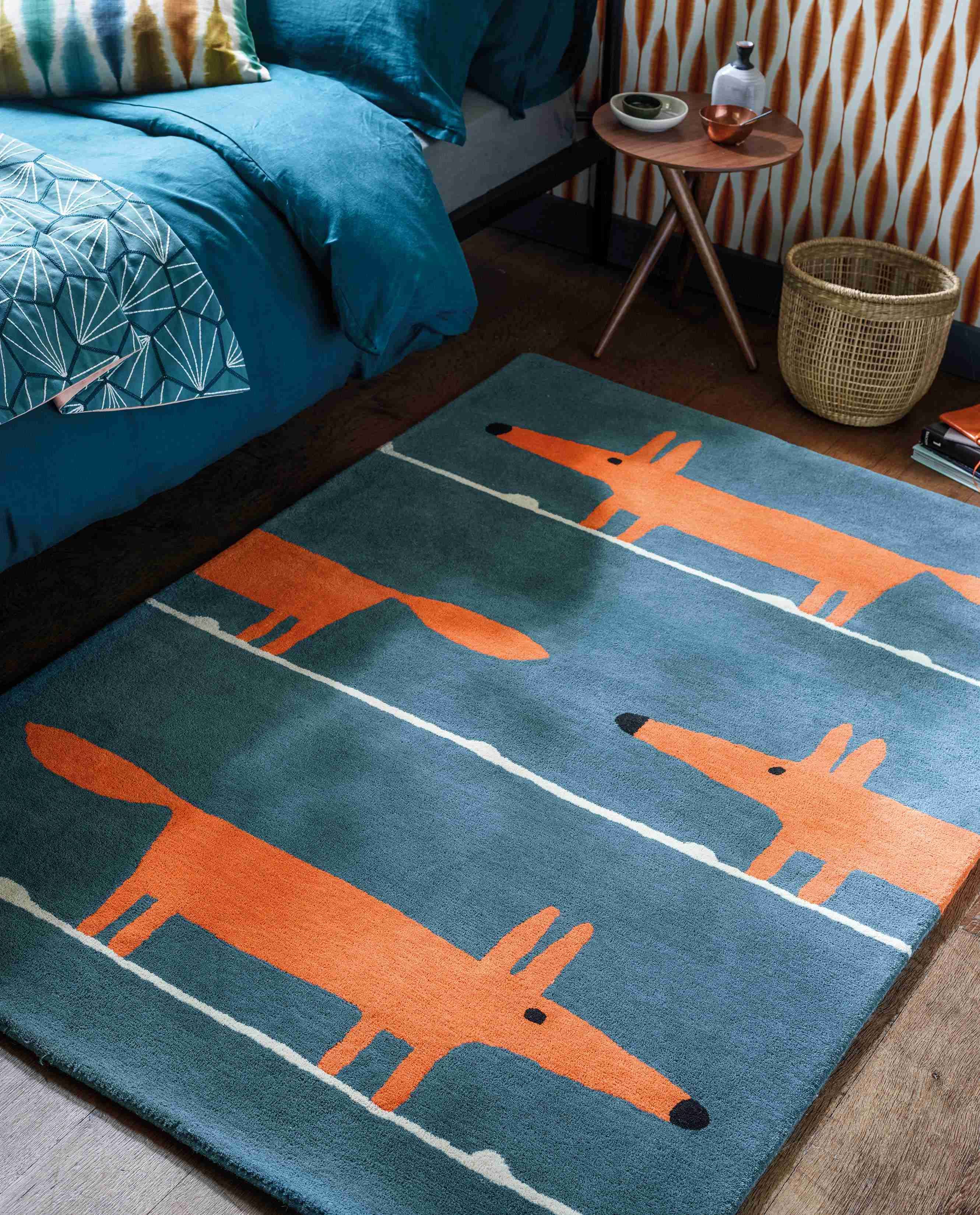 Fox Denim Handwoven NZ Wool Rug ☞ Size: 120 x 180 cm