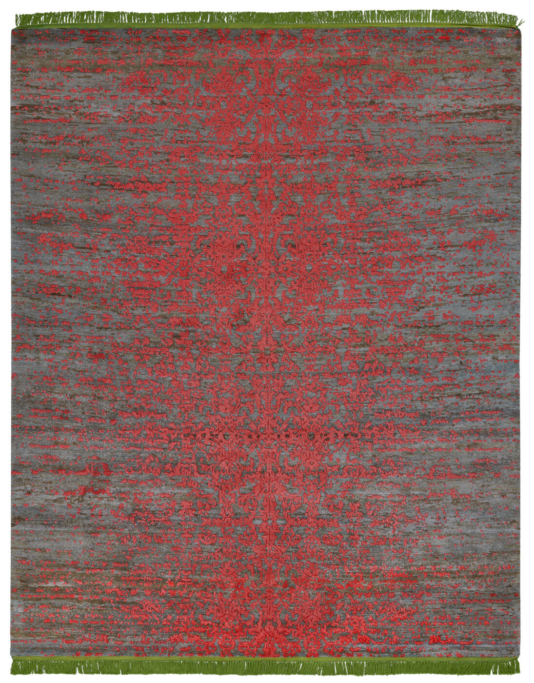 Hand-woven Vintage Style Red / Green Luxury Rug | Size: 250 x 300 cm