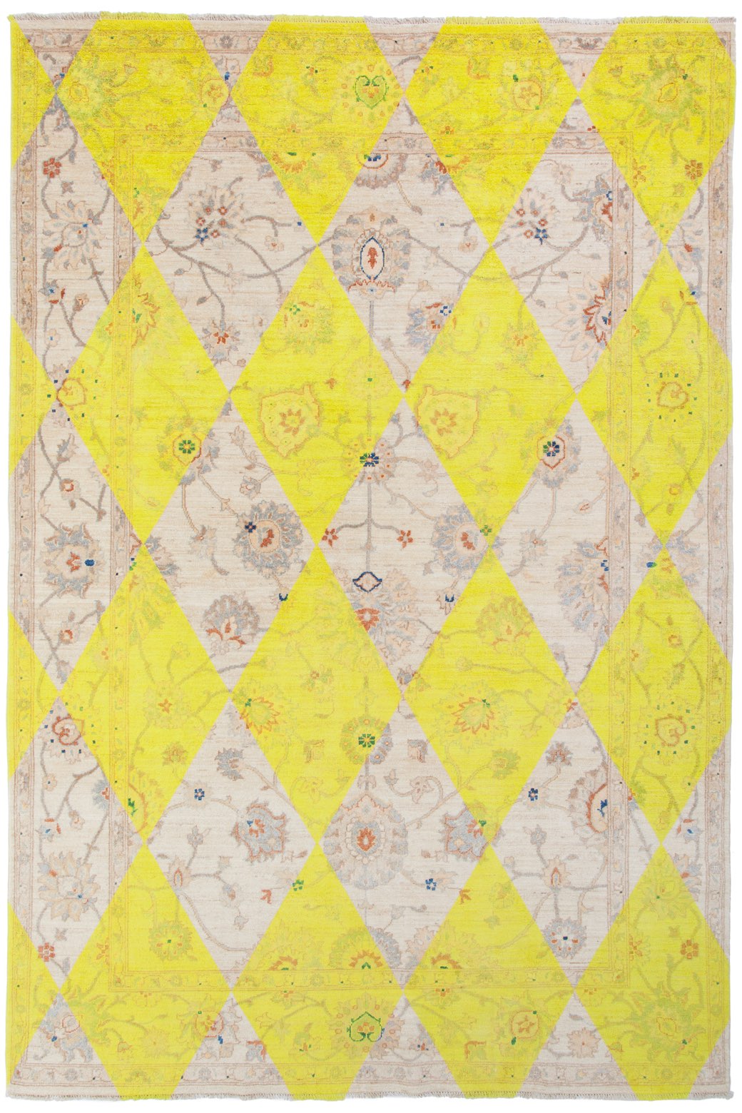 Double Layer Yellow Wool Rug