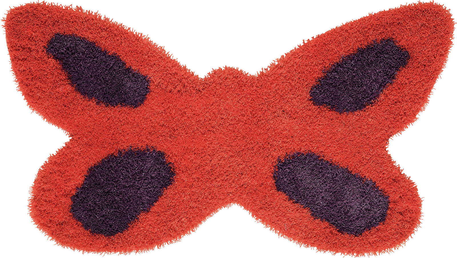 Childrens Orange / Purple Butterfly Rug "Daisy"