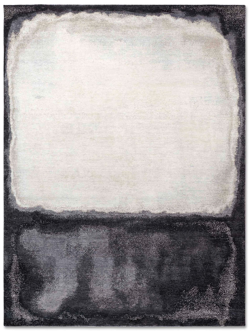White Grey Hand-Woven Exquisite Rug ☞ Size: 274 x 365 cm