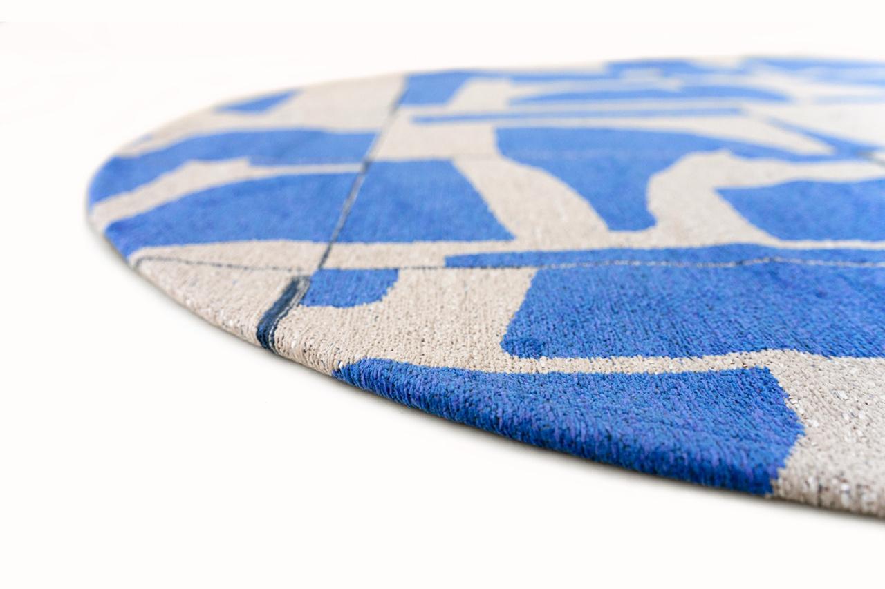 Sky Blue Accent Round Rug | Size: Ø 140 cm