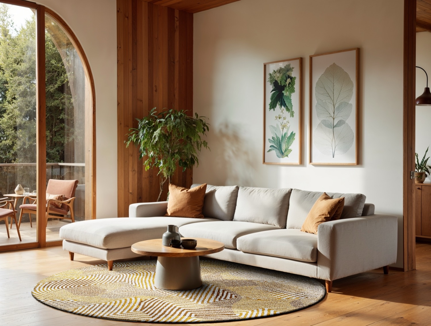 Bohemian Mustard Round Rug | Size: Ø 140 cm