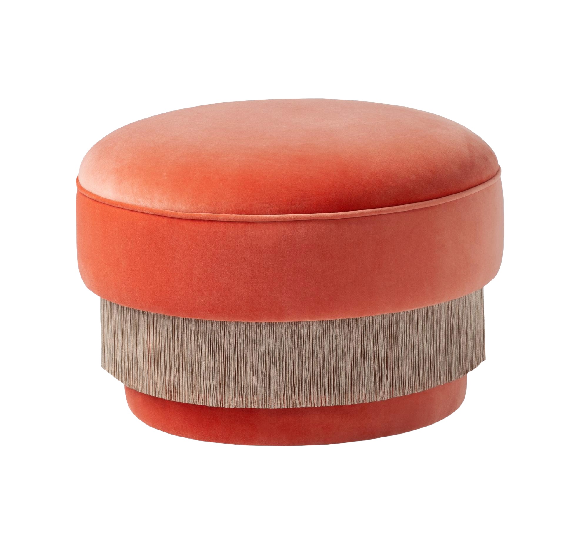 La Folie Red Round Pouf