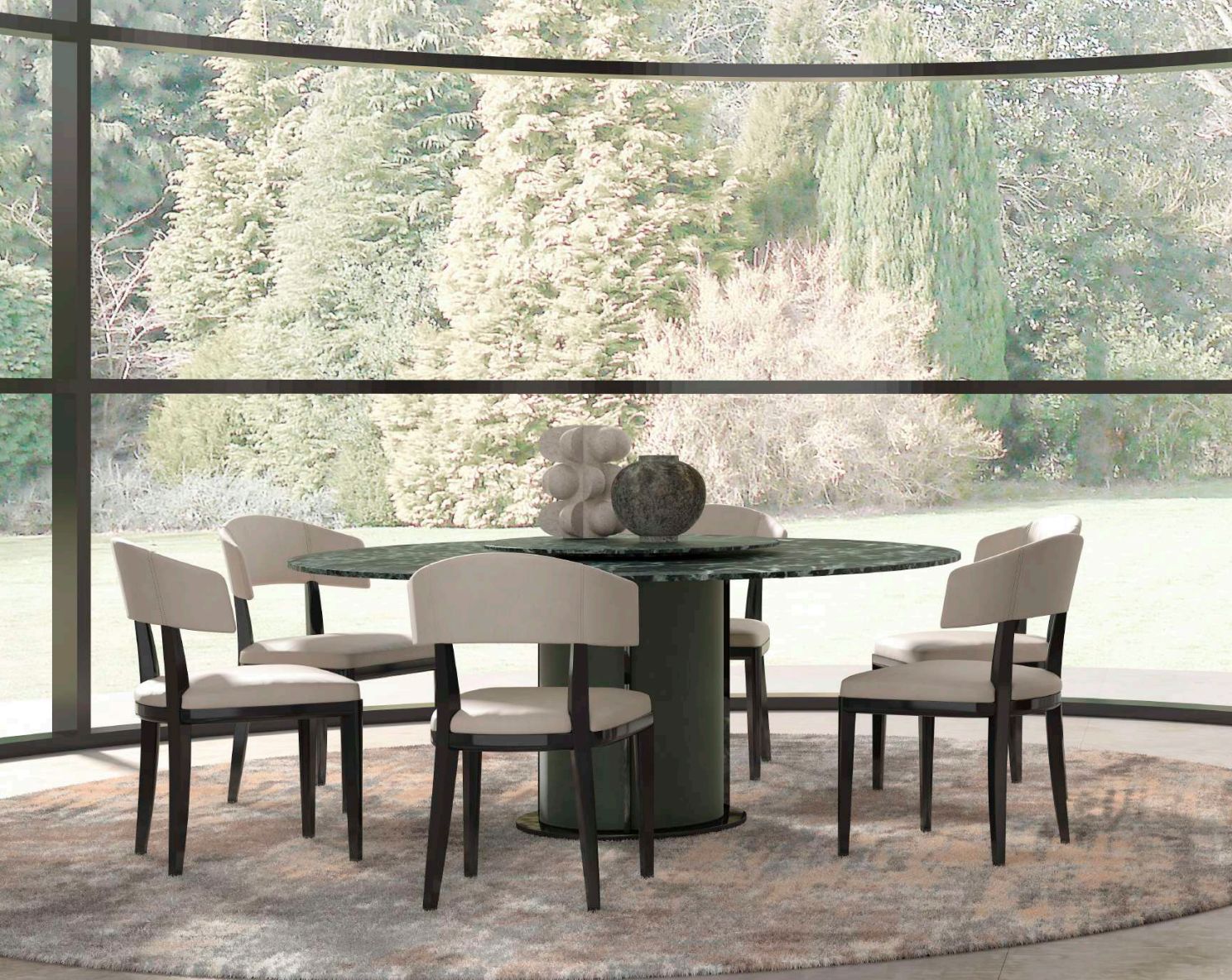 Circular Marble Dining Table Ø180cm