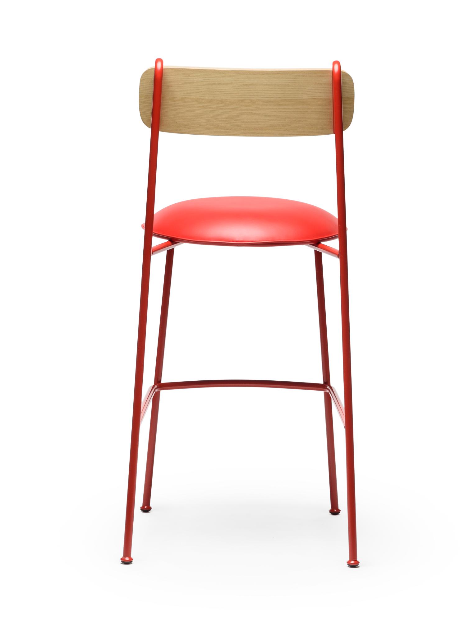 Lena Red Ash Wood Bar Chair