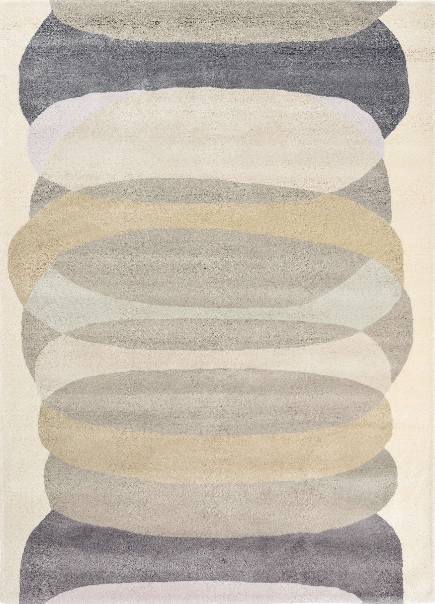 Abstract Beige Hand Woven Rug