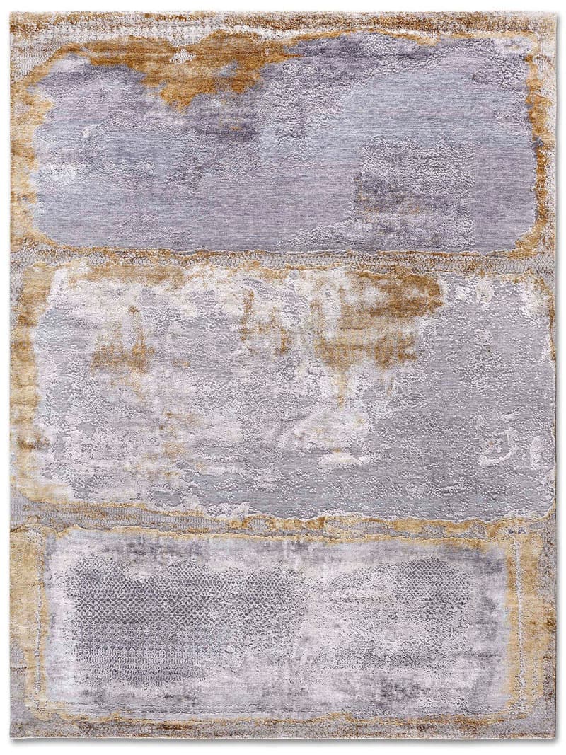 Silver White Grey Hand-Woven Exquisite Rug ☞ Size: 183 x 274 cm