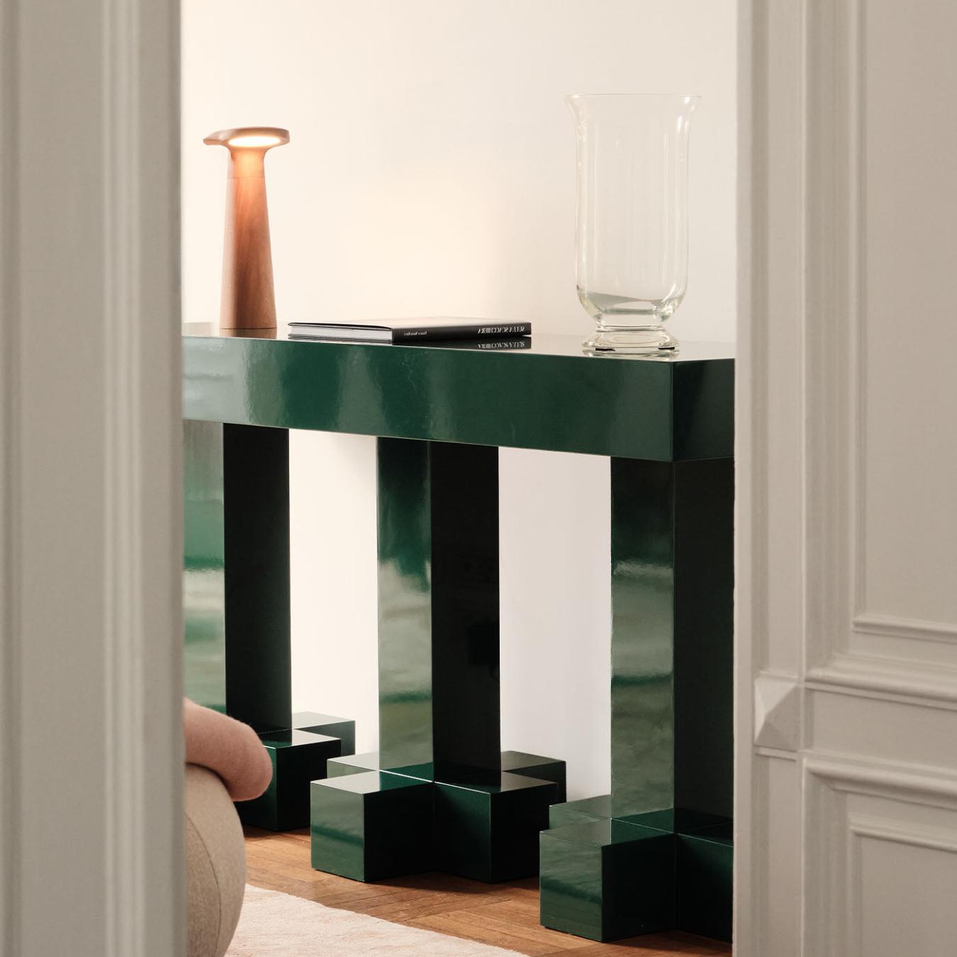 Green Glossy Console