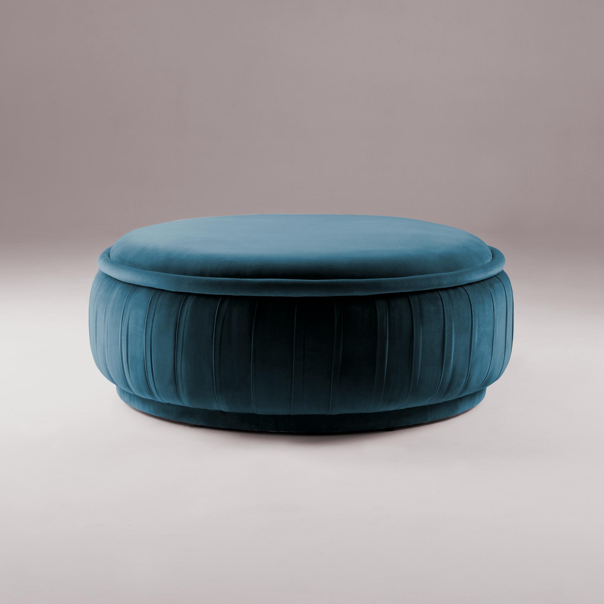 Malibu Blue Round Pouf