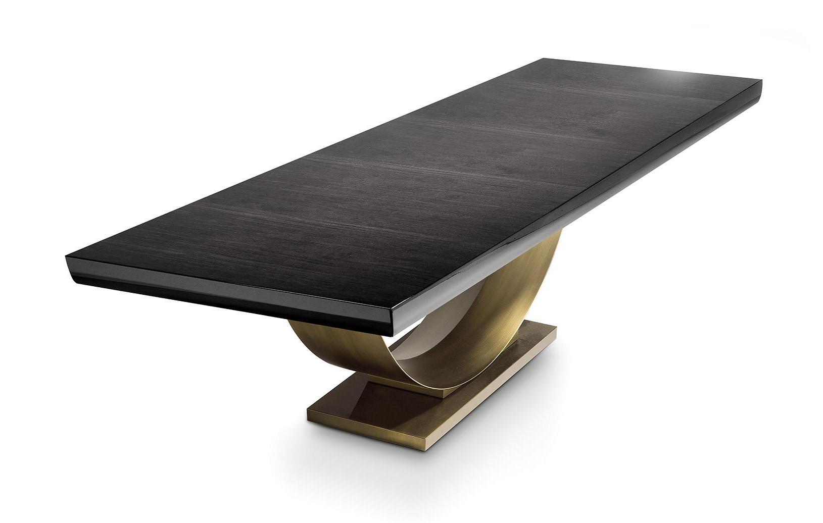 Fix Table with Curved Bronze Base