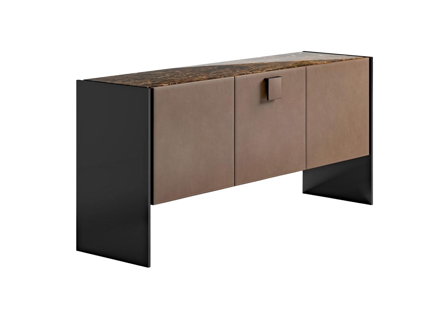 Italian Sideboard with Leather Doors