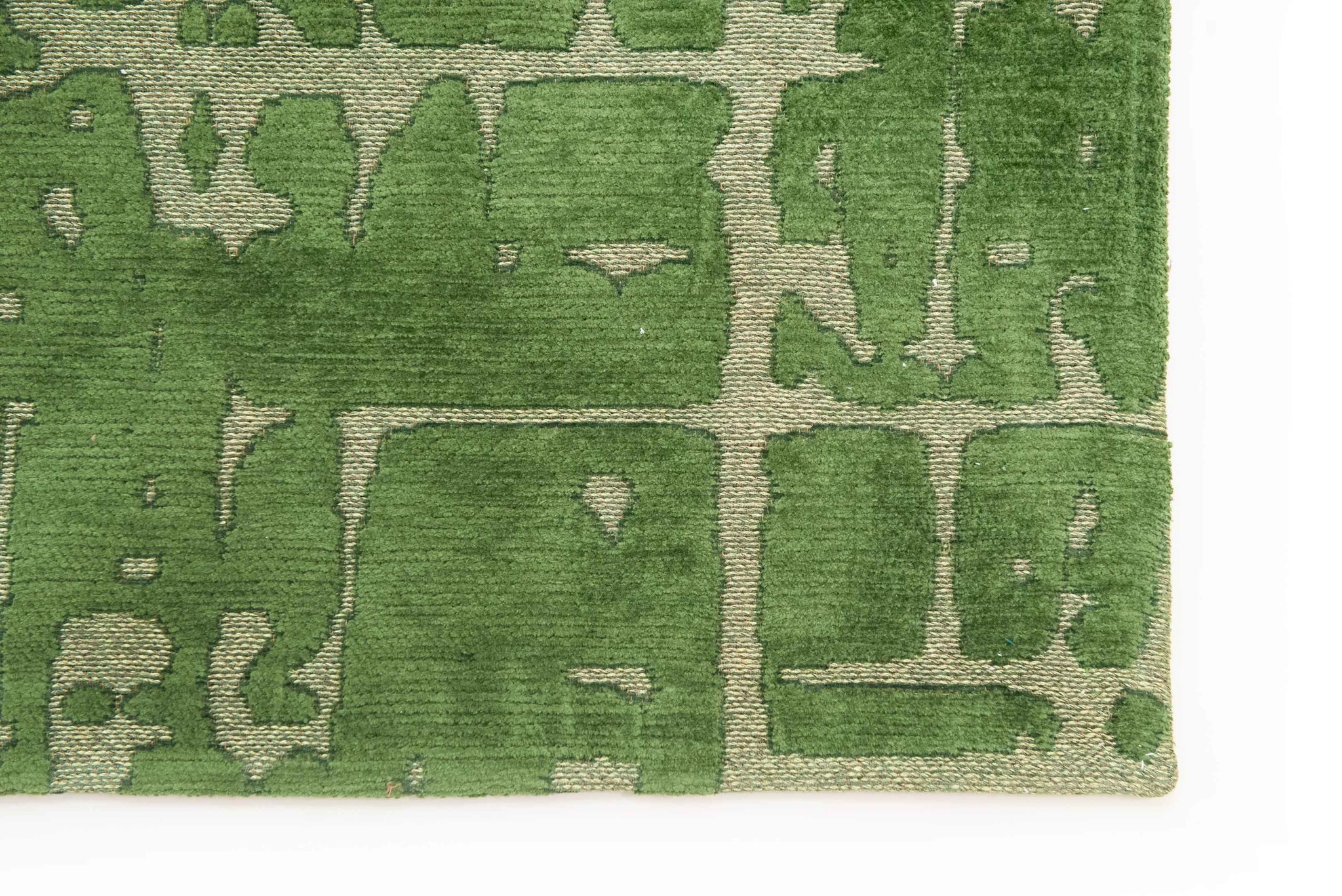 Green Belgian Flatwoven Rug ☞ Size: 170 x 240 cm
